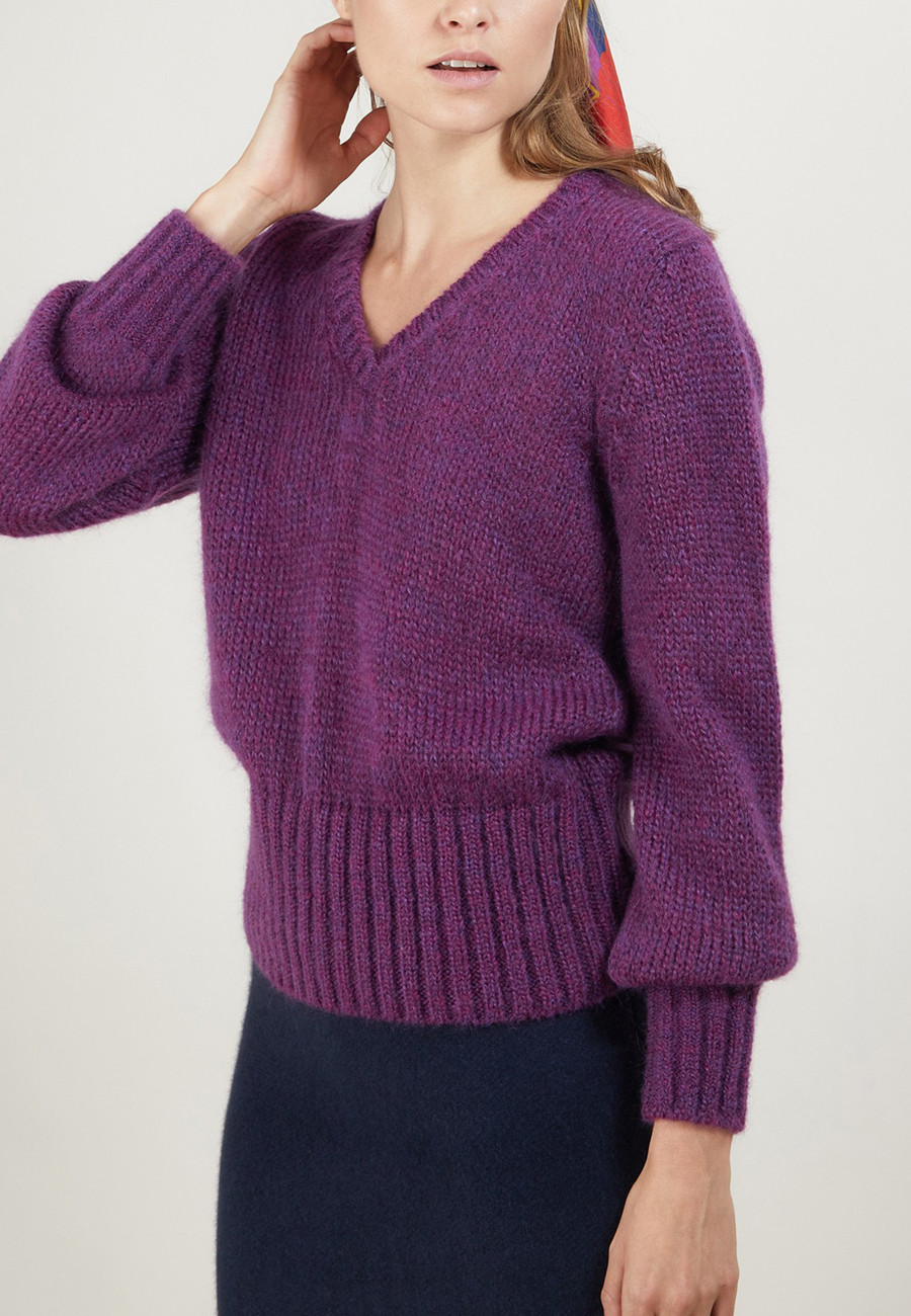 Pull col V en mohair - Gracy