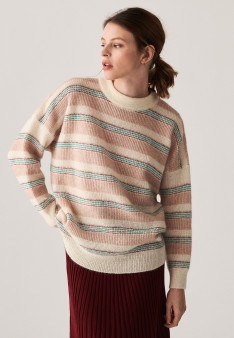 Round-neck striped mohair sweater - Charlie