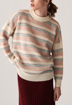 Round-neck striped mohair sweater - Charlie