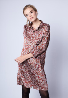 Robe chemise en soie - Gaspard 6372 Safran - 15 Orange