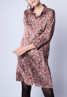 Robe chemise en soie - Gaspard 6372 Safran - 15 Orange