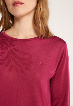 T-shirt manches coudes en Fil Lumière à motifs - Erica
