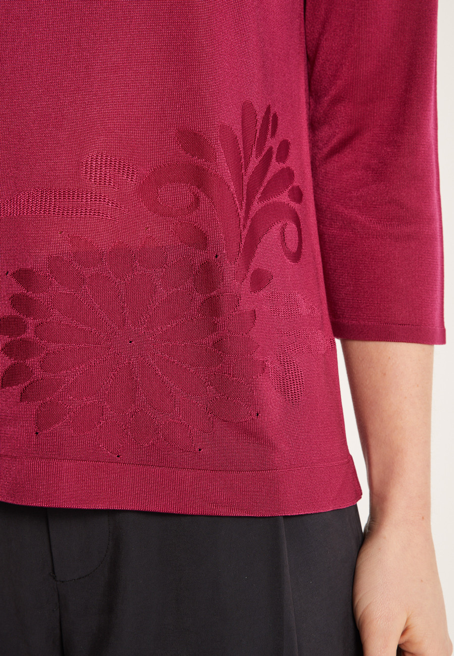 T-shirt manches coudes en Fil Lumière à motifs - Erica