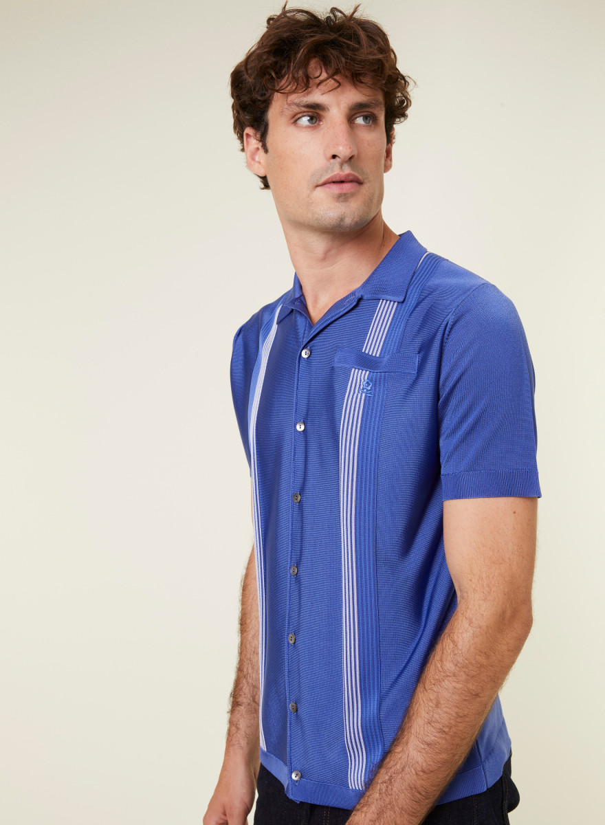 Chemise rayé manches courtes en Fil Lumière - Fabion