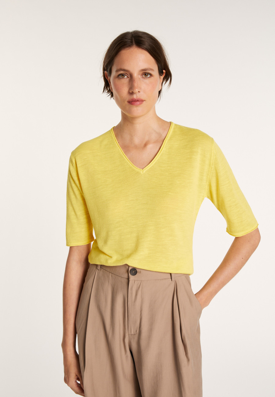 T-shirt uni col V - Mel
