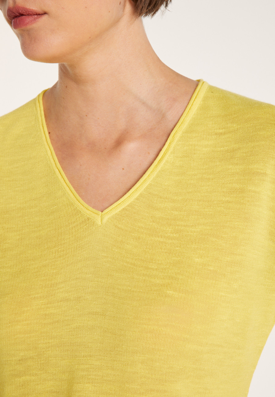 T-shirt uni col V - Mel