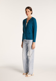 Cardigan en viscose Athéna 6103 Saphir - 48 Bleu roi