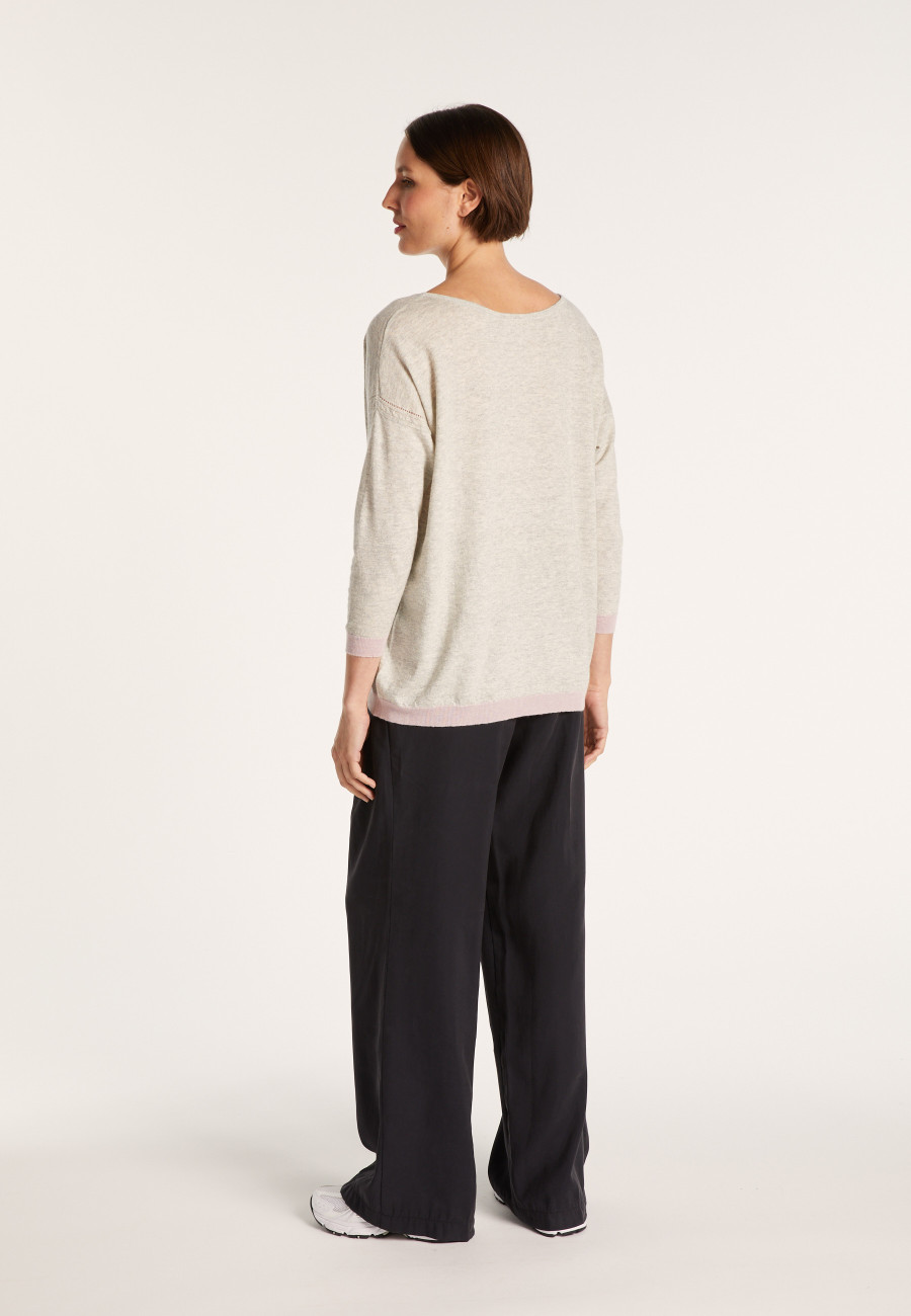 Pull col large en cachemire et lin - Jacotte