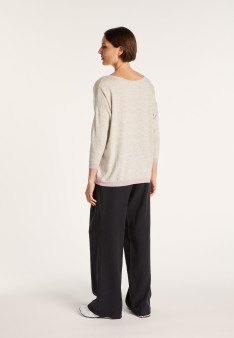 Pull col large en cachemire et lin - Jacotte