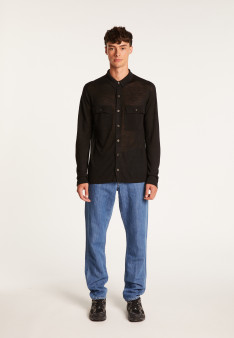 Flamed linen button-down shirt - Randy