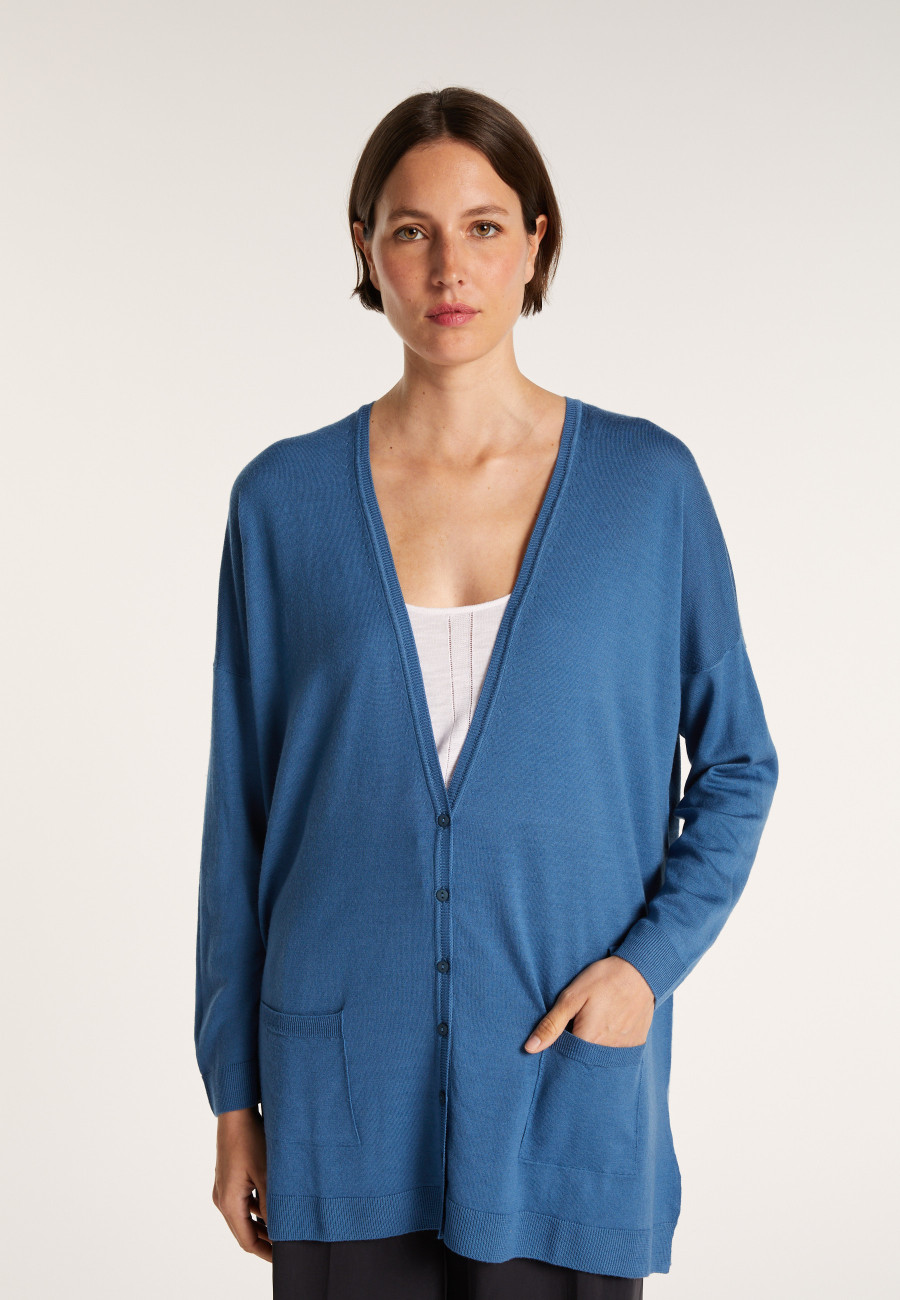 Gilet avec poche Anne - Sophie 6141 Indigo - 06 Bleu moyen