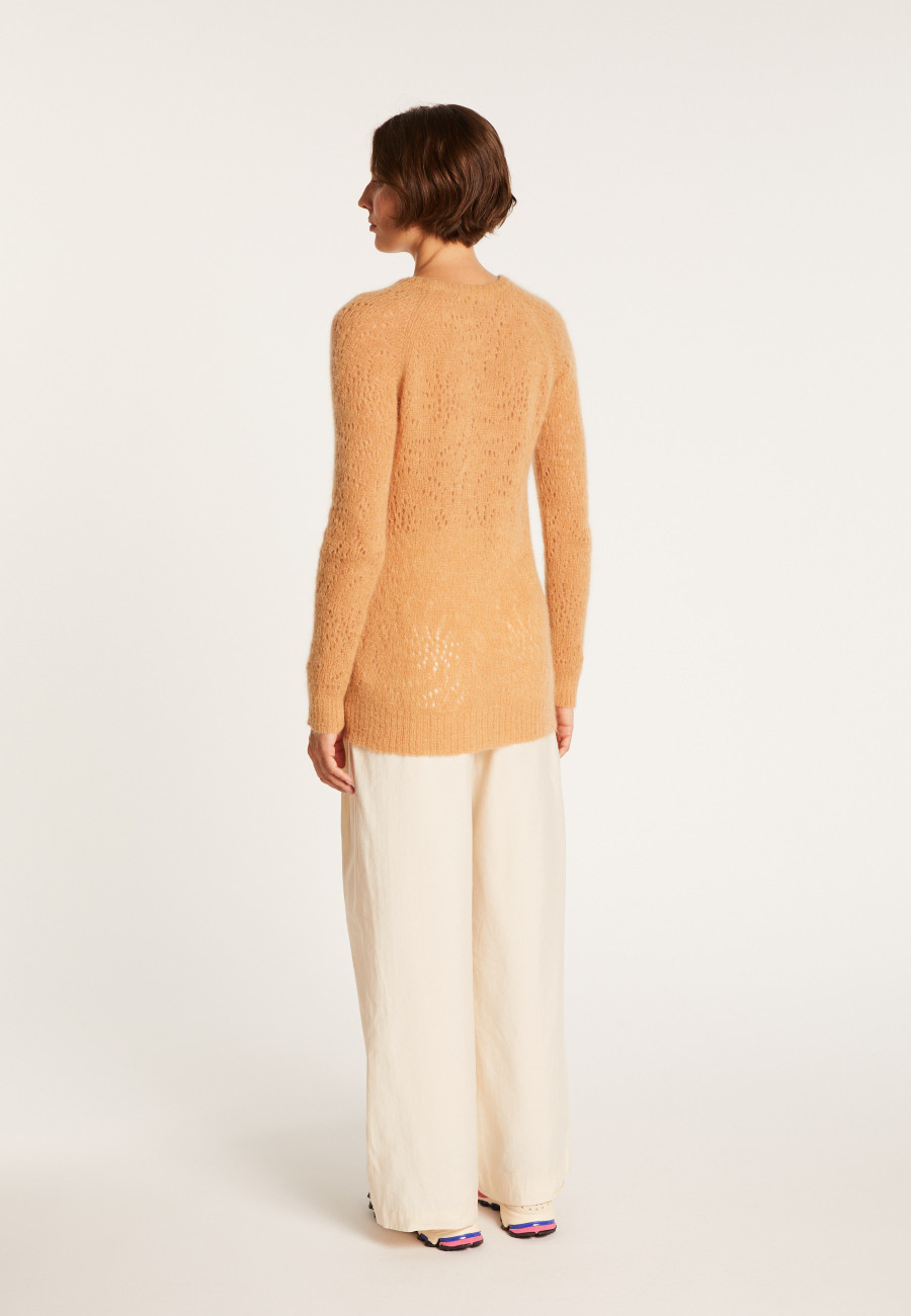 Pull long en mohair ajouré - Emeline