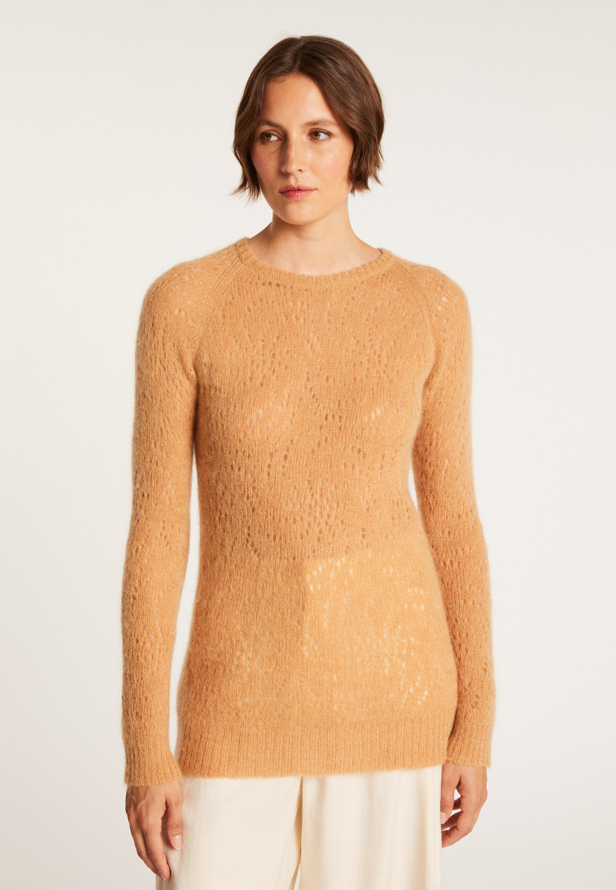 Pull long en mohair ajouré - Emeline