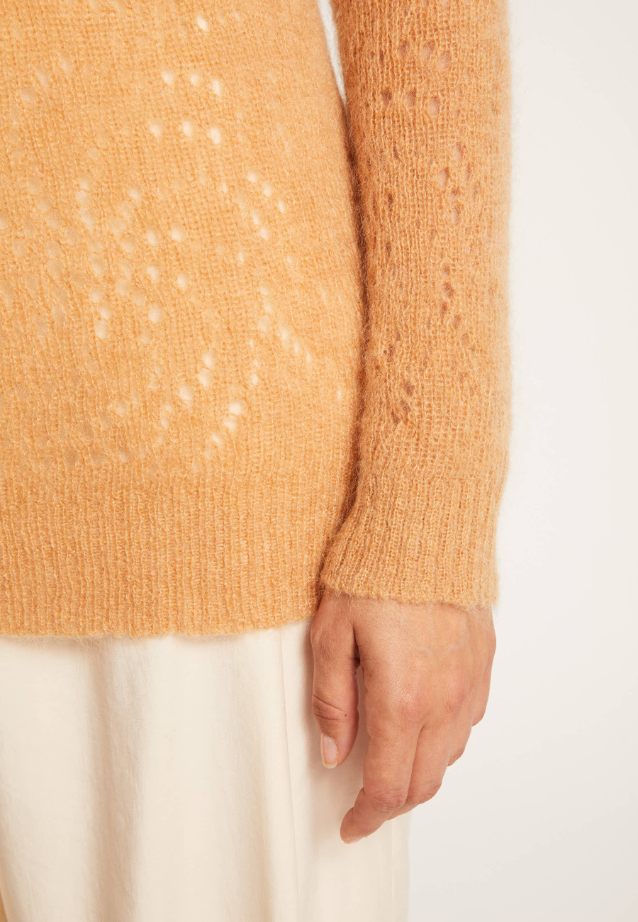 Pull long en mohair ajouré - Emeline