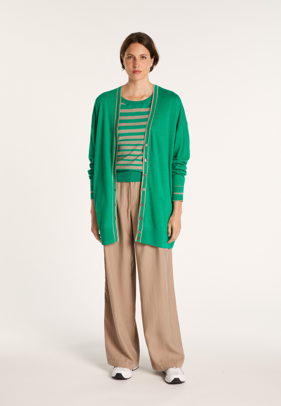 Long linen cashmere cardigan - Narcissa