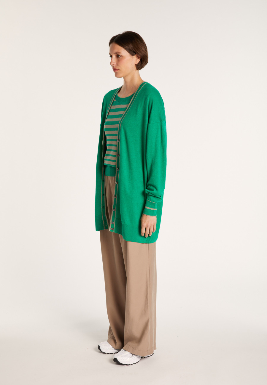 Long linen cashmere cardigan - Narcissa