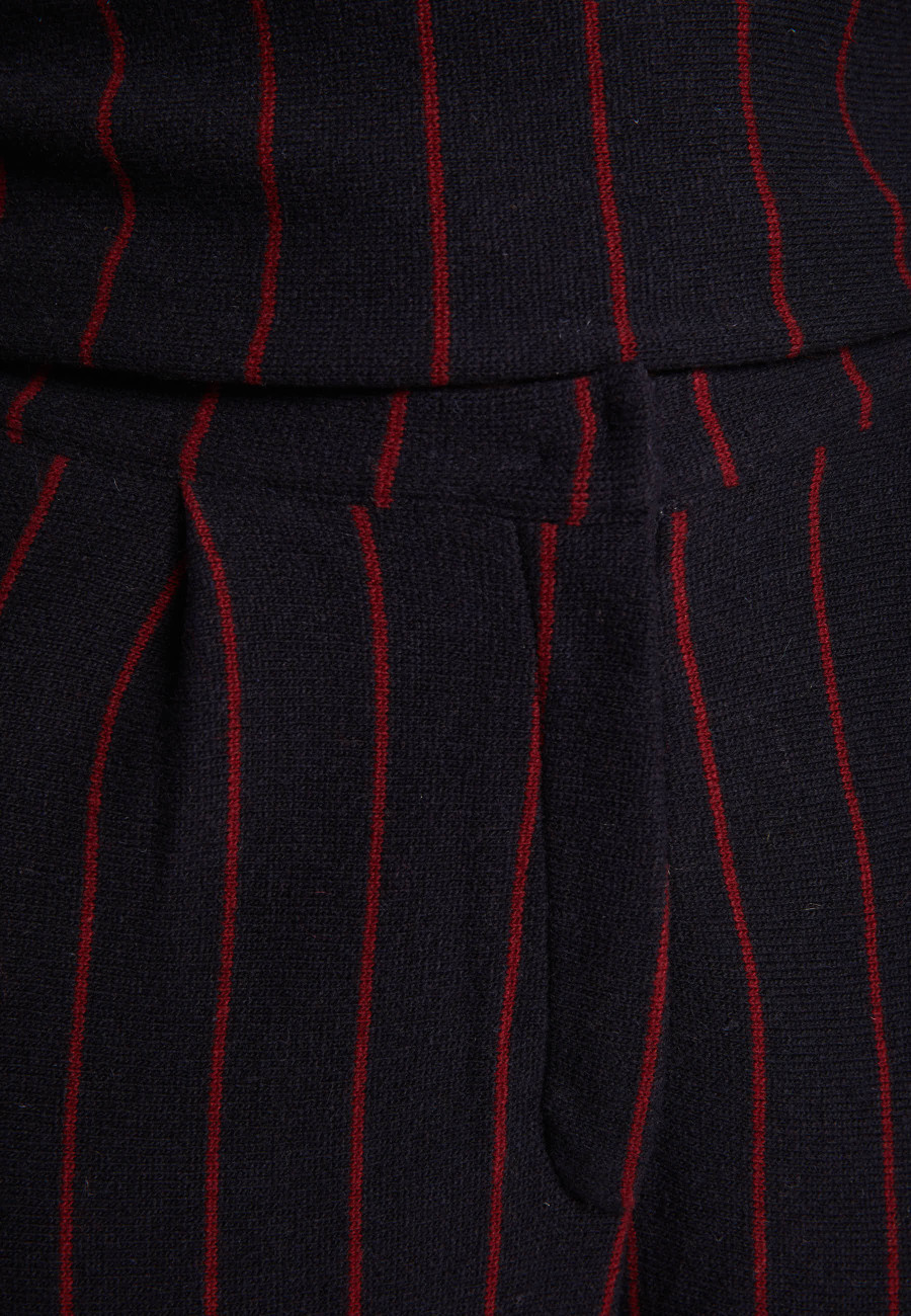 Pantalon rayures tennis en laine et coton - Lydie