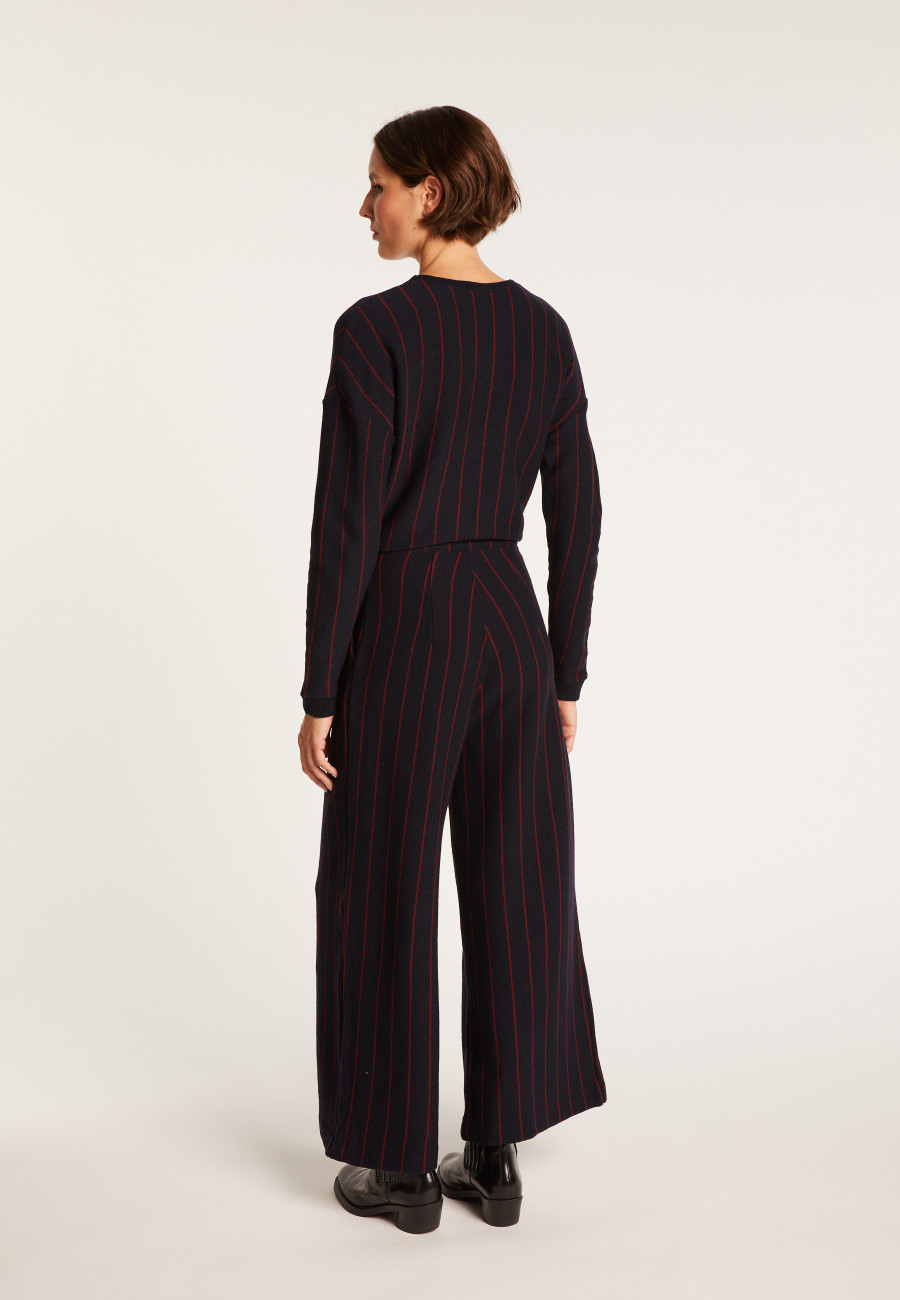 Pantalon rayures tennis en laine et coton - Lydie