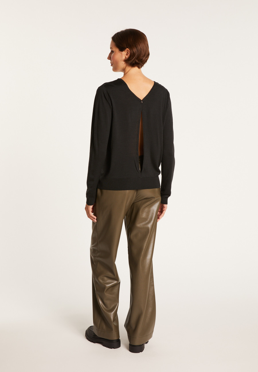 Pull en laine et soie fente dans le dos - Euphrosine