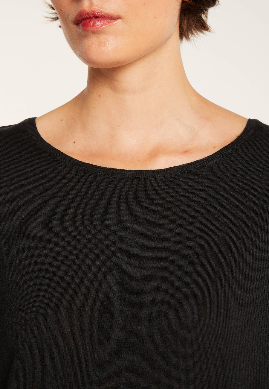 Pull en laine et soie fente dans le dos - Euphrosine