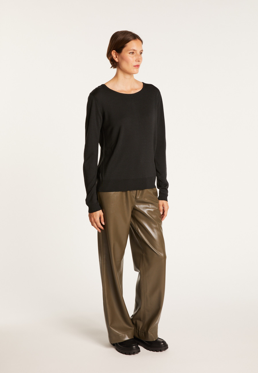 Pull en laine et soie fente dans le dos - Euphrosine