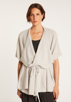 Gilet kimono sans manches - Harriet 6366 plume - 81 gris pale