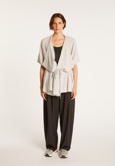 Gilet kimono sans manches - Harriet 6366 plume - 81 gris pale