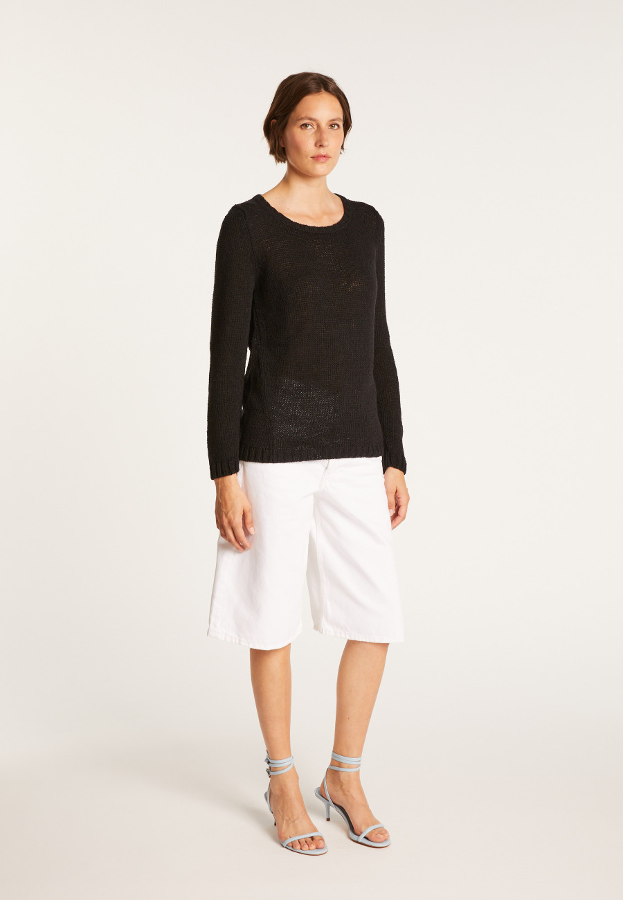 BENJI. PULL COL ROND LAINE ET COTON