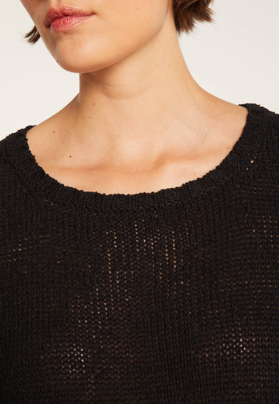 BENJI. PULL COL ROND LAINE ET COTON