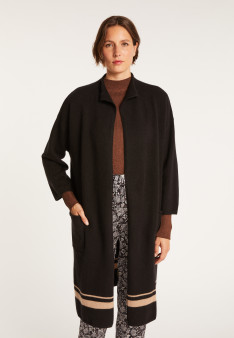 Long gilet col montant en cachemire 3 fils - Dorys
