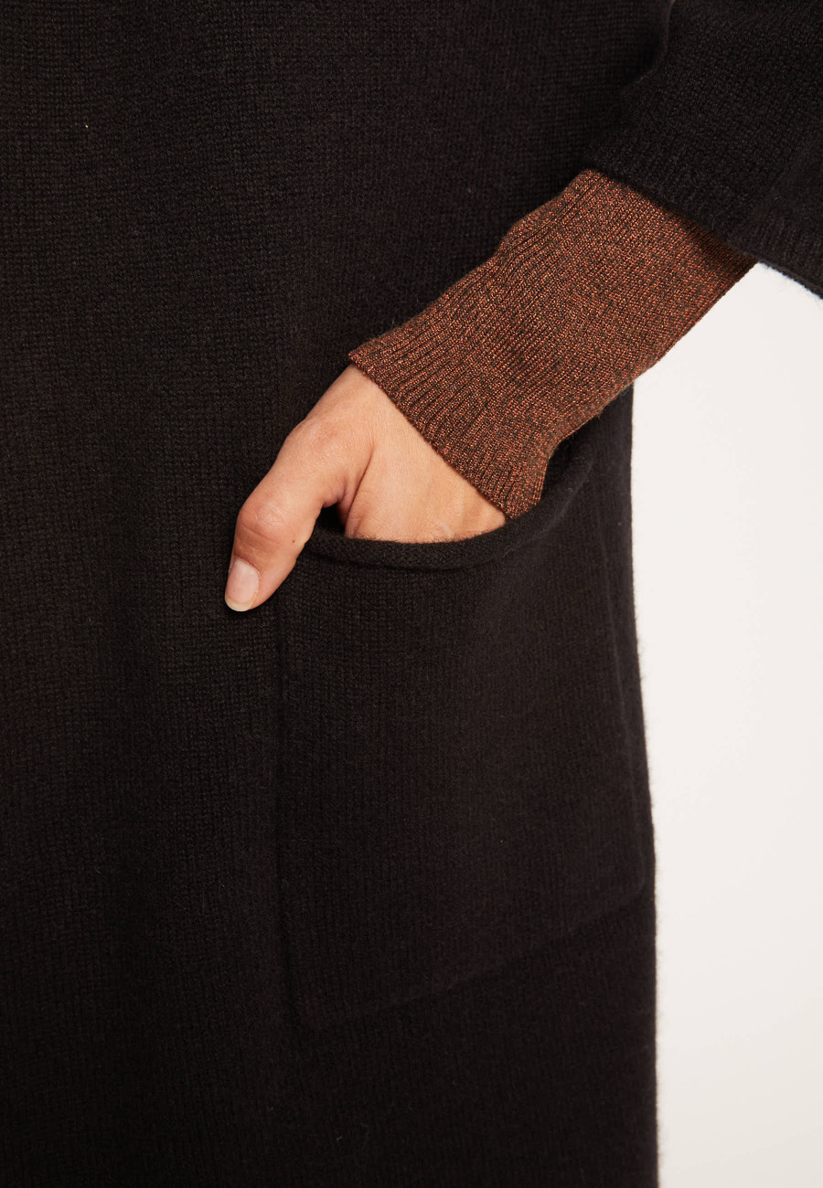 Long gilet col montant en cachemire 3 fils - Dorys