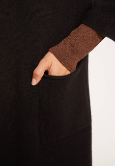 Long gilet col montant en cachemire 3 fils - Dorys