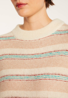 Round-neck striped mohair sweater - Charlie