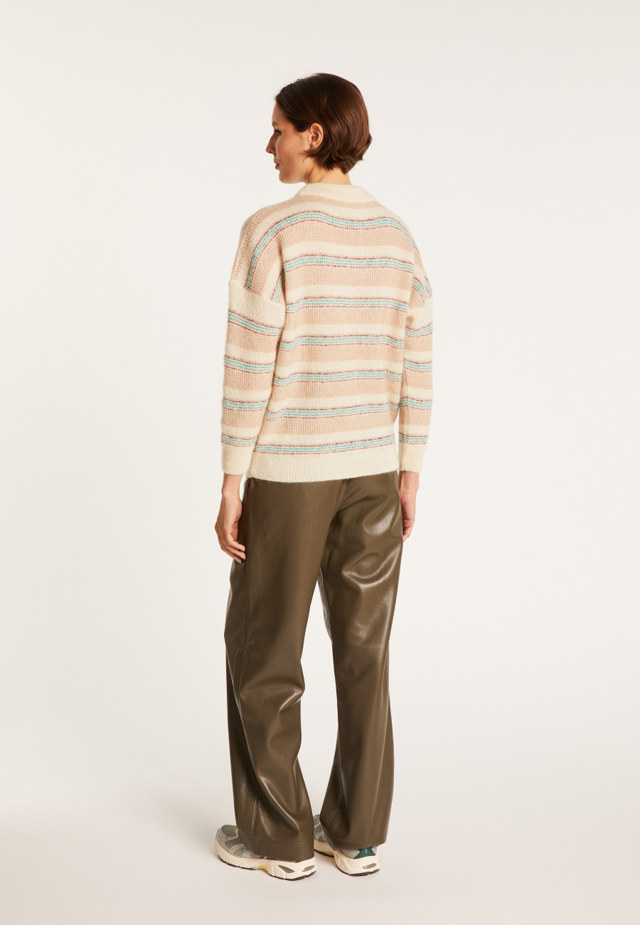 Round-neck striped mohair sweater - Charlie