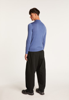 Polo homme 100% laine Evan Bleu foncé