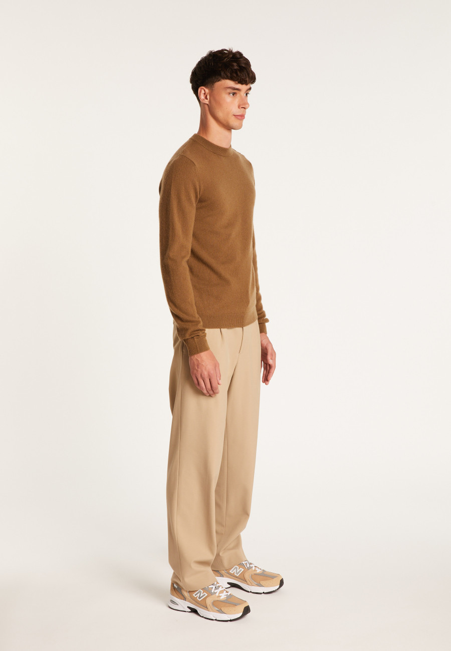 ショルダーボタン付き4スレッドカシミアセーター- Bonifas