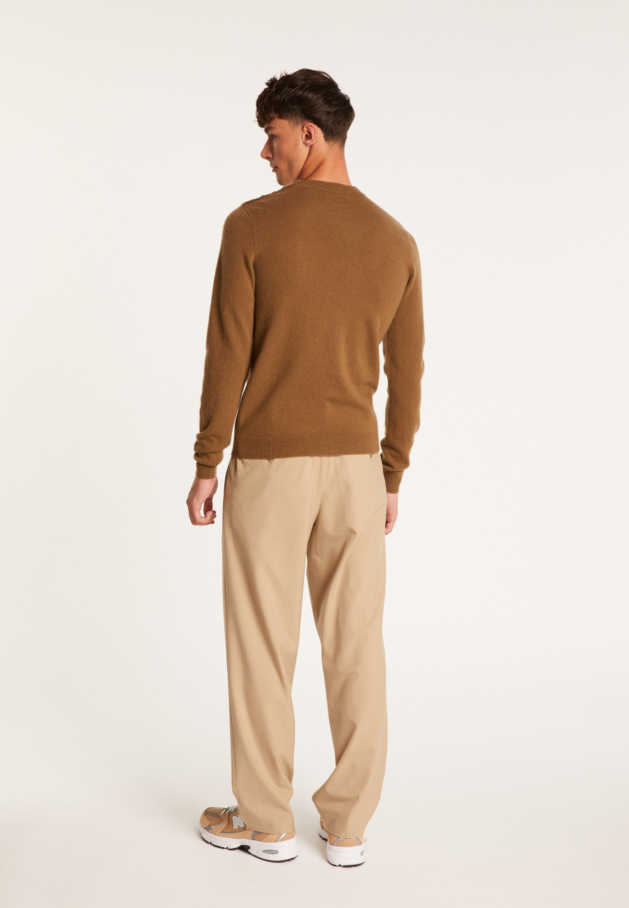 ショルダーボタン付き4スレッドカシミアセーター- Bonifas