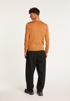 V-neck sweater with logo in merino wool - Elmo