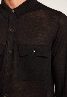 Flamed linen button-down shirt - Randy