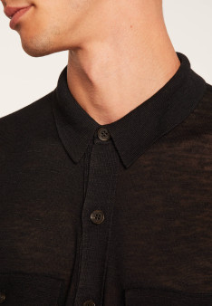 Flamed linen button-down shirt - Randy