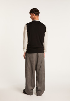 Sleeveless cardigan with logo in merino wool - Ernardo