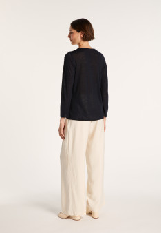 Cardigan à poches en lin flammé - Bao