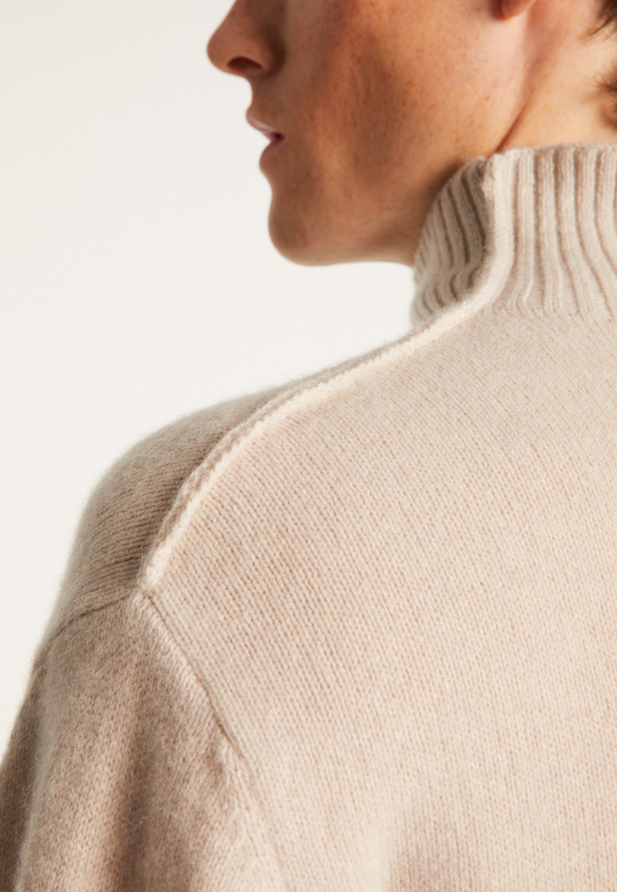 Cashmere Blend High Neck Sweater - Tiago