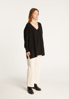 Oversized V-neck sweater in cashmere - Apolline