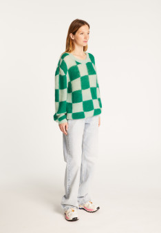 Loose round neck sweater in mohair - Rozana