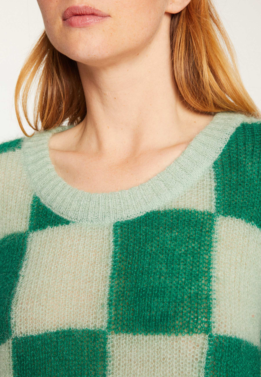 Loose round neck sweater in mohair - Rozana