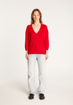 Balloon sleeve sweater in wool blend - Rooney