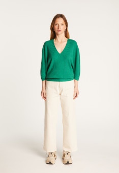 Balloon sleeve sweater in wool blend - Rooney