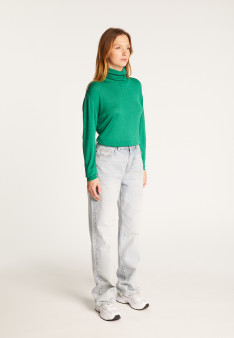 Turtleneck T-shirt in bamboo cashmere fiber - Aéris