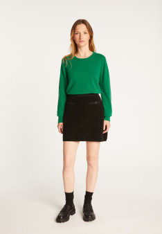 Short skirt in wool and velvet - Regina